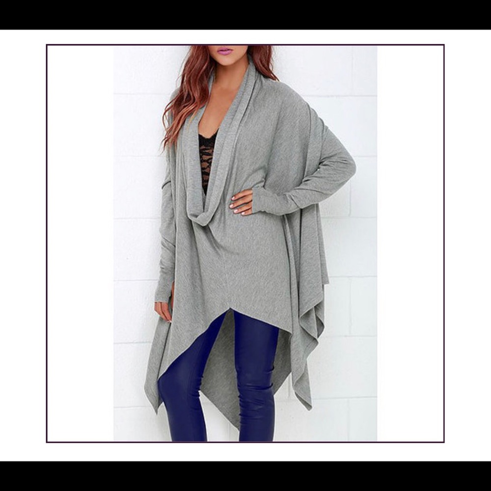 Cowl neck solid colored sweater